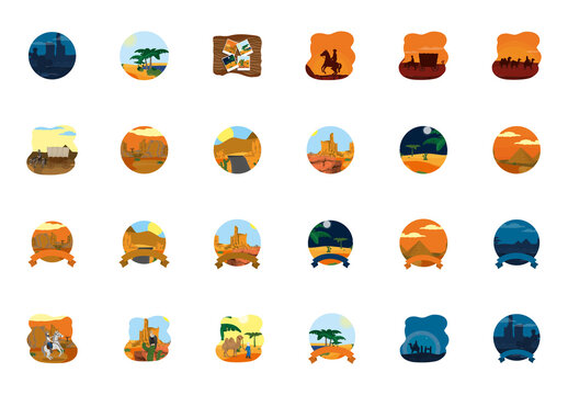 Desert Western Illustration Set