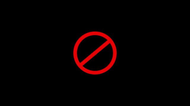Red circle slash symbol representing restriction warning and stop concept