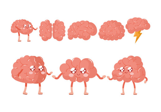 Cute Brain Illustration Set