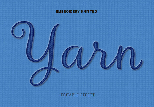 Embroidery Knitted Fabric Text Effect