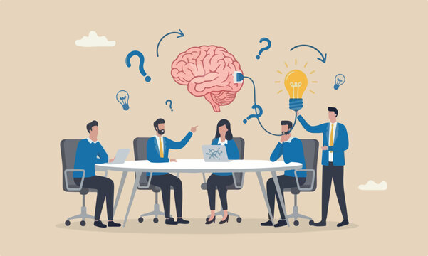 Creativity success rocket or innovation, intelligence or solution concept, businessman connect plug with lightbulb idea to human brain