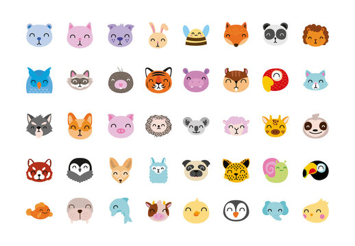 Animal Faces Design Set