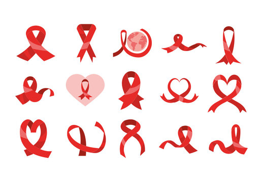 Ribbon Awareness Illustration Set
