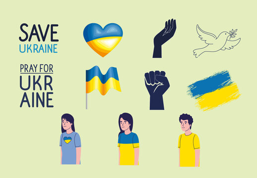 Save Ukraine Awareness Illustration Set