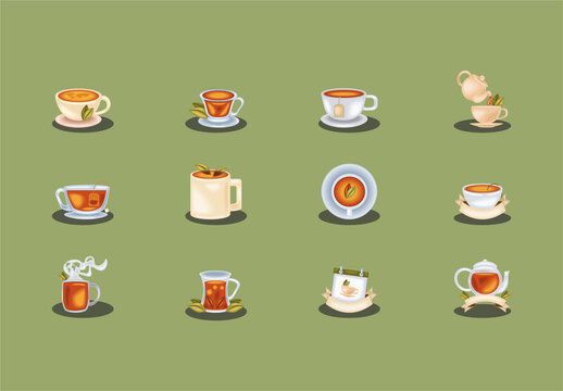 Tea Cup Illustration Set