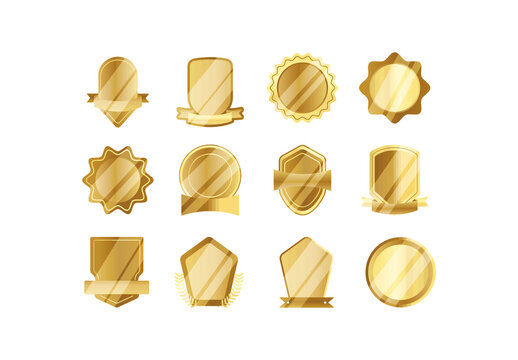 Golden Luxury Badge Emblem Set