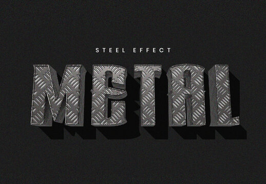 Industrial Metal 3D Steel Text Effect