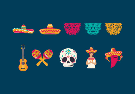 Mexican Fiesta Illustration Set