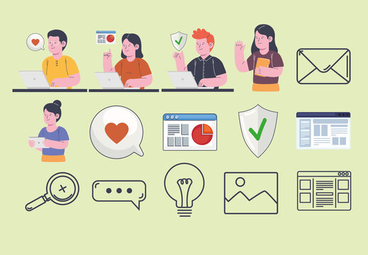 Business Work Illustration Set