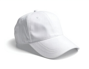 Fototapeta premium Plain white baseball cap, clean, modern, and simple on white