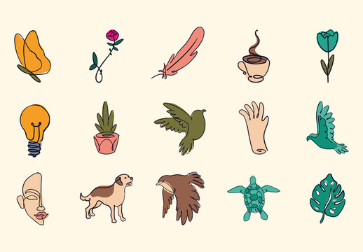 Hand Drawing Illustration Set