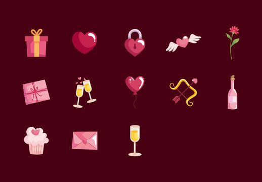 Valentines Day Illustration Set