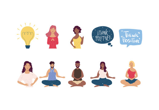 Positive Mindfulness Illustration Set