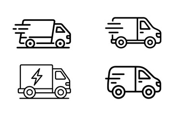 delivery truck icon set © VectorStockStuff