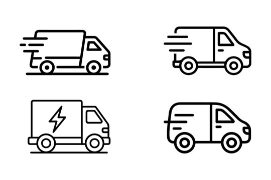 delivery truck icon set