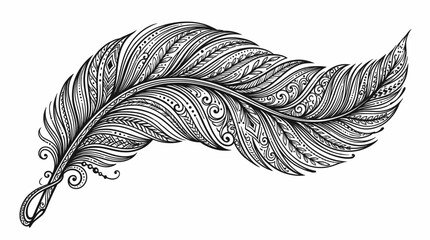Intricately designed feather with patterns. © Suro