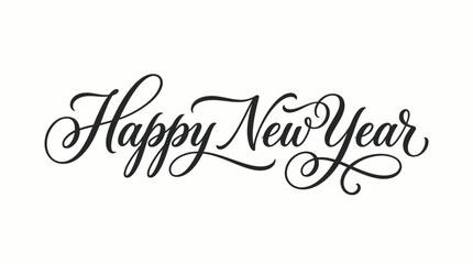 Happy New Year Calligraphy Text. © bhinar