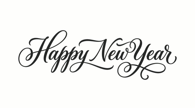 Happy New Year Calligraphy Text.