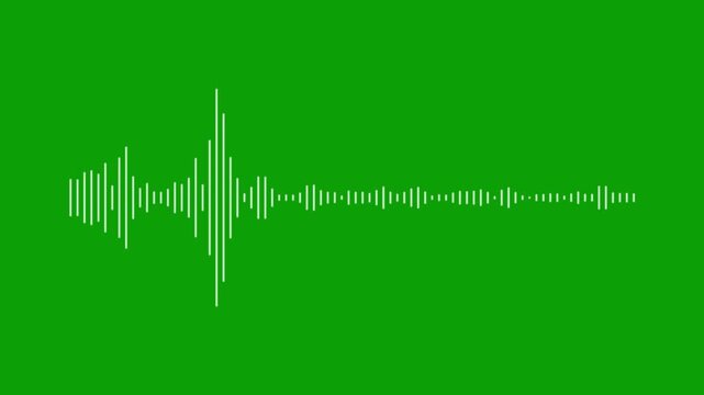 White audio visualization, green screen sound spectrum, podcast frequency motion, digital music equalizer, 4k soundtrack wave, sound line animation, alpha channel effect, audio streaming.