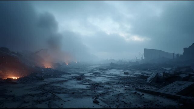 Realistic Warzone Aftermath Cinematic Background
