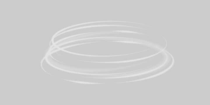 Light white Twirl. Curve light effect of white line. Glowing white spiral. The effect of high-speed abstract lines. Rotating shiny rings. 