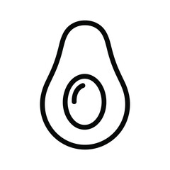 Minimalist Avocado Line Art Icon - Simple Black and White Halved Avocado Vector Illustration © TARU STOCKPLC