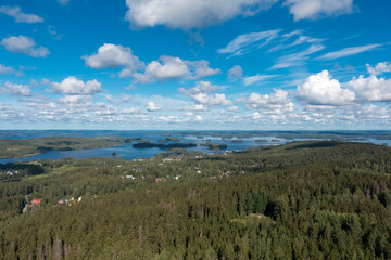 Obraz premium Beautiful forest scenery in Kuopio, Finland.