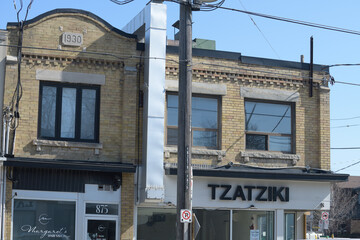 Naklejka premium ghost sign of Tzatziki located at 840 Pape Av, Toronto