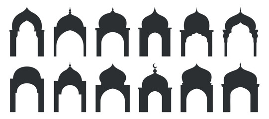 Collection of Islamic Arches and Domes Silhouettes for Architectural Design © MOHAMMAD