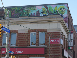 Naklejka premium exterior of CIBC Branch with ATM at 557 Danforth Av, Toronto