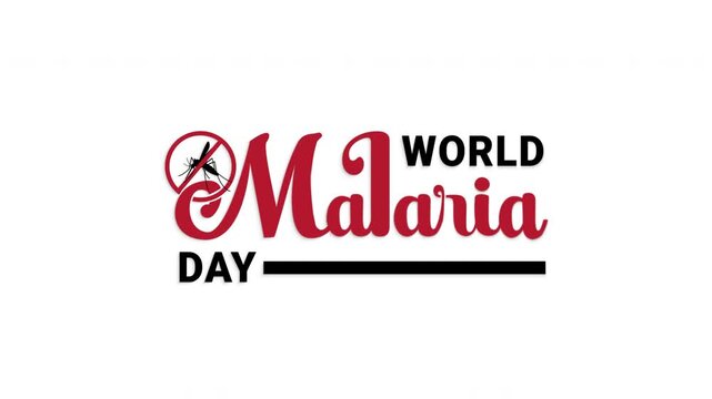 World Malaria Day Text Animation with a powerful mosquito illustration. Great for social media posts, awareness campaigns, banners, flyers, and educational materials related to malaria prevention.