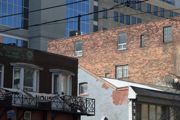 Naklejka premium old buildings on Bond St west side, north of Dundas St E, Toronto 