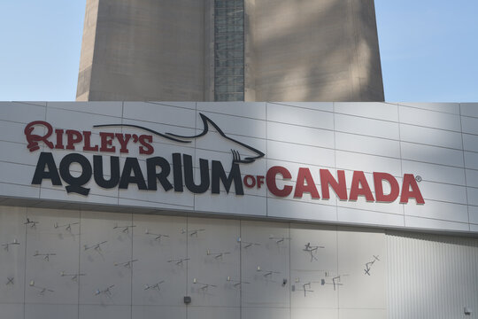sign on the exterior of Ripley's Aquarium of Canada at 288 Bremner Blvd, Toronto