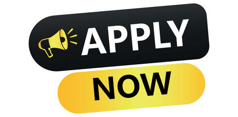 Fototapeta premium Apply now button for recruitment job search marketing hiring banner call to action graphic design website vector element