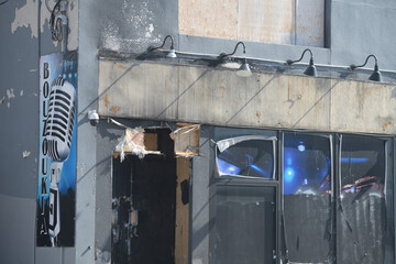 Naklejka premium ghost sign outside the former Politeia cafe & food bar at 941 Pape Av, East York, Toronto