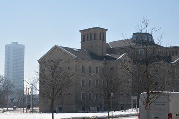 Naklejka premium north-east elevation of The Old Don Jail view from Broadview Av, Toronto (looking southwest)