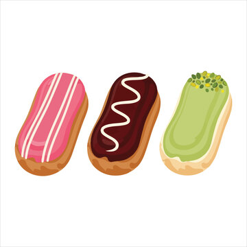&Eacute;clair art dessert illustration image