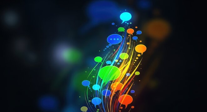 Visualizing the high speed and constant flow of conversation and dialogue. Representing rapid communication and talkativeness, speaking, conversation, graphic