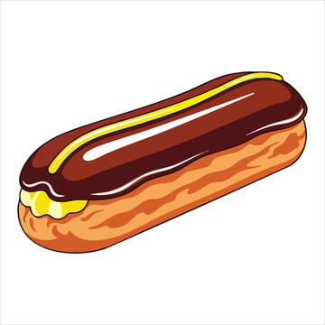 &Eacute;clair art dessert illustration image