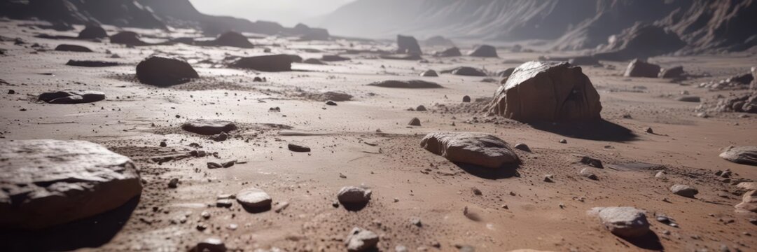 Close-up of lunar surface with rock formations and dust ,  moon,  formation,  dust