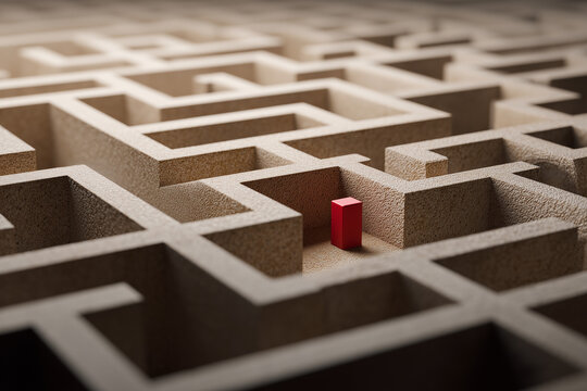 Maze with Clear Path to Center Strategy Concept