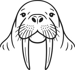 Animal Walrus Face Vector Stock Illustrations © Sazid