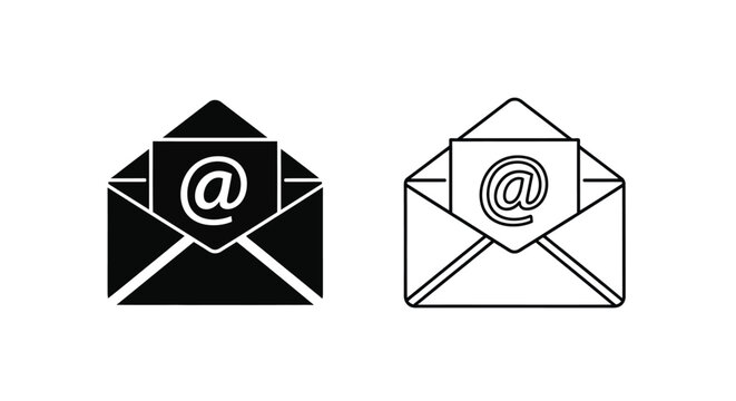 Modern minimal email symbols icons Vector