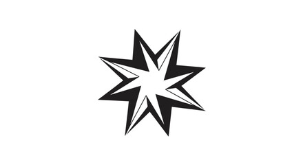 Obraz premium Black and White Star Symbol Icon.
