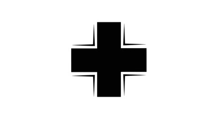 Obraz premium Black Medical Cross Symbol Icon.