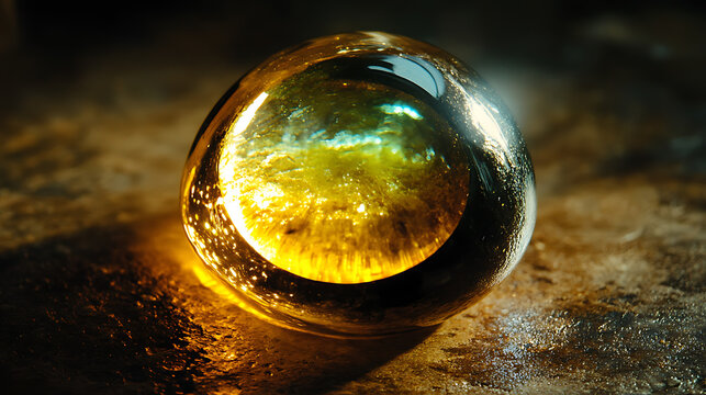 Close-up of chrysoberyl cat's eye gemstone glowing under high-intensity studio lights 