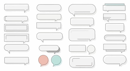 Obraz premium A collection of various message bubbles in different shapes and sizes, suitable for communication or storytelling