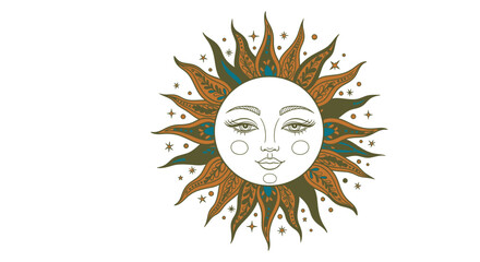 Illustration of a smiling sun face. © MULUNG DOLLAR