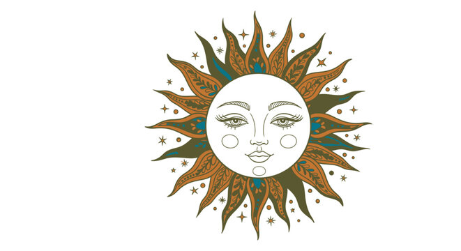 Illustration of a smiling sun face.