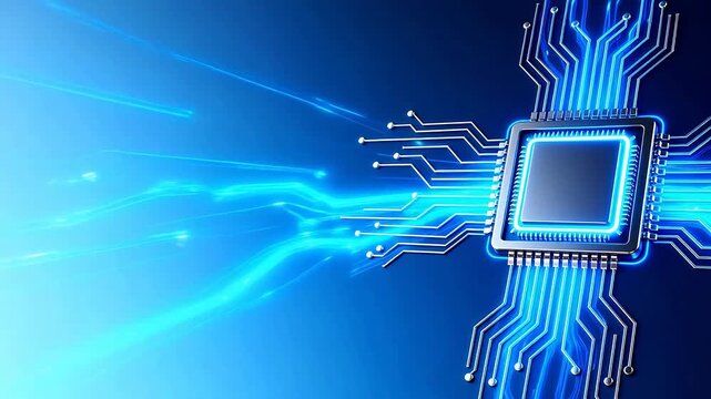 Microchip with glowing circuitry